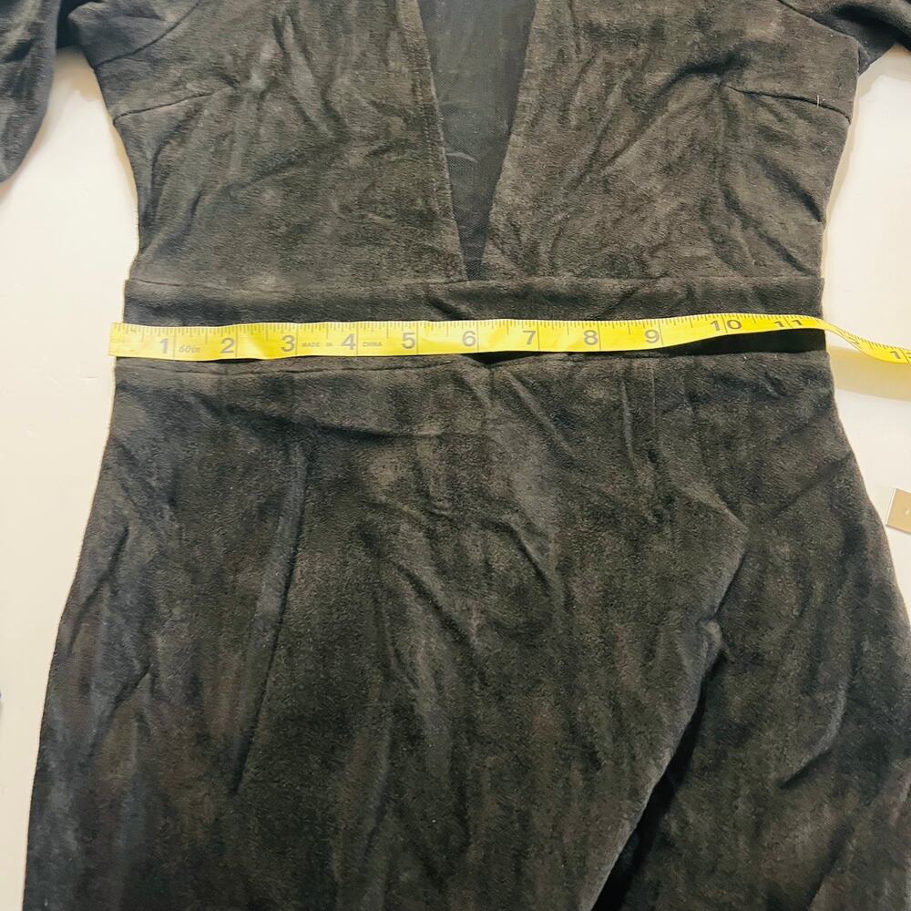 Fashion Nova Another Dream Mock Neck Suede Dress Size S Small NWT Black - Picture 8 of 10